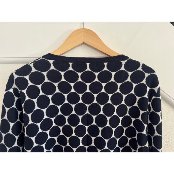 NWT Foxcroft Navy White Polka Dot Cardigan Women 2X Old Money Academia Office - Picture 9 of 16